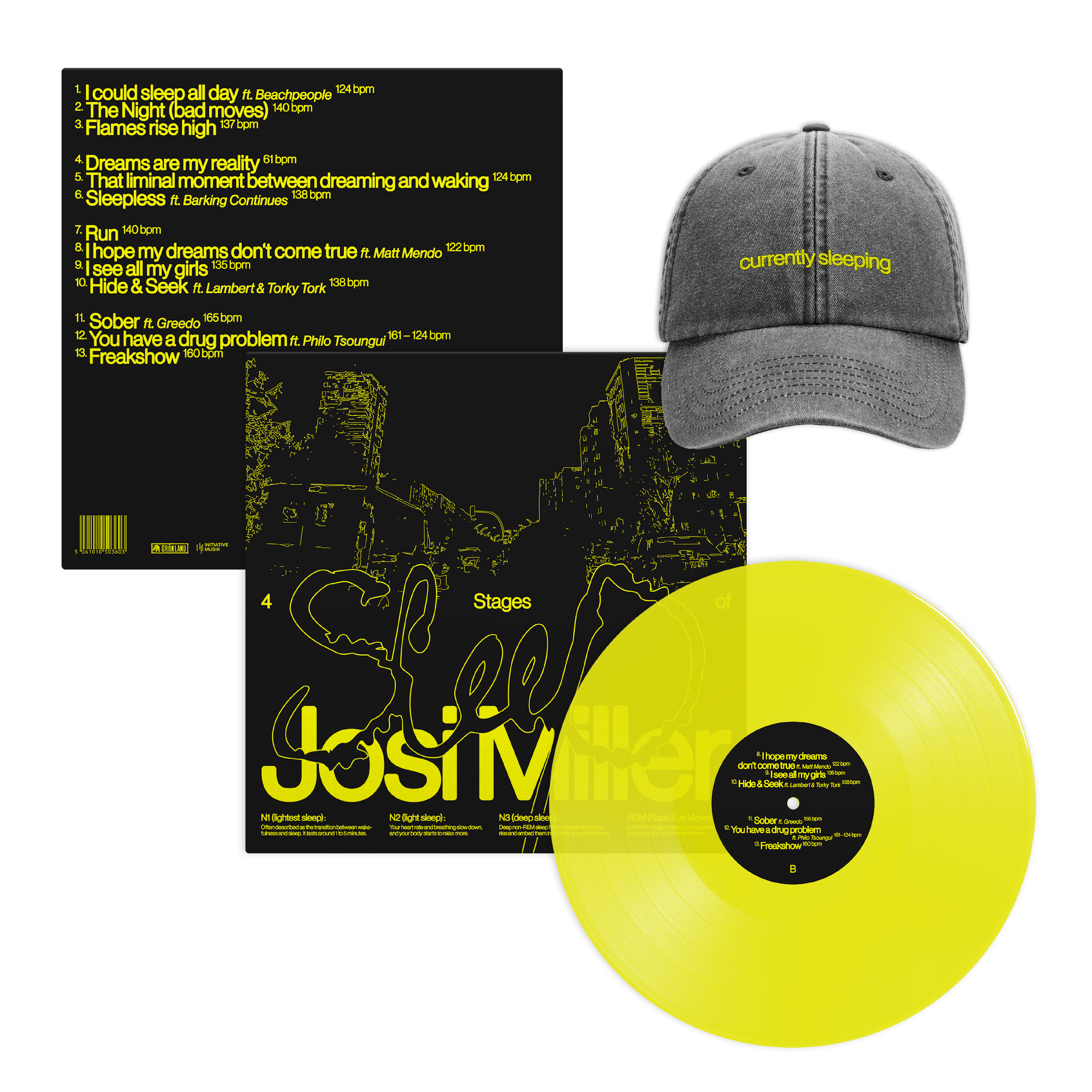 Josi Miller - 4 Stages of Sleep – LP + Cap (Bundle)