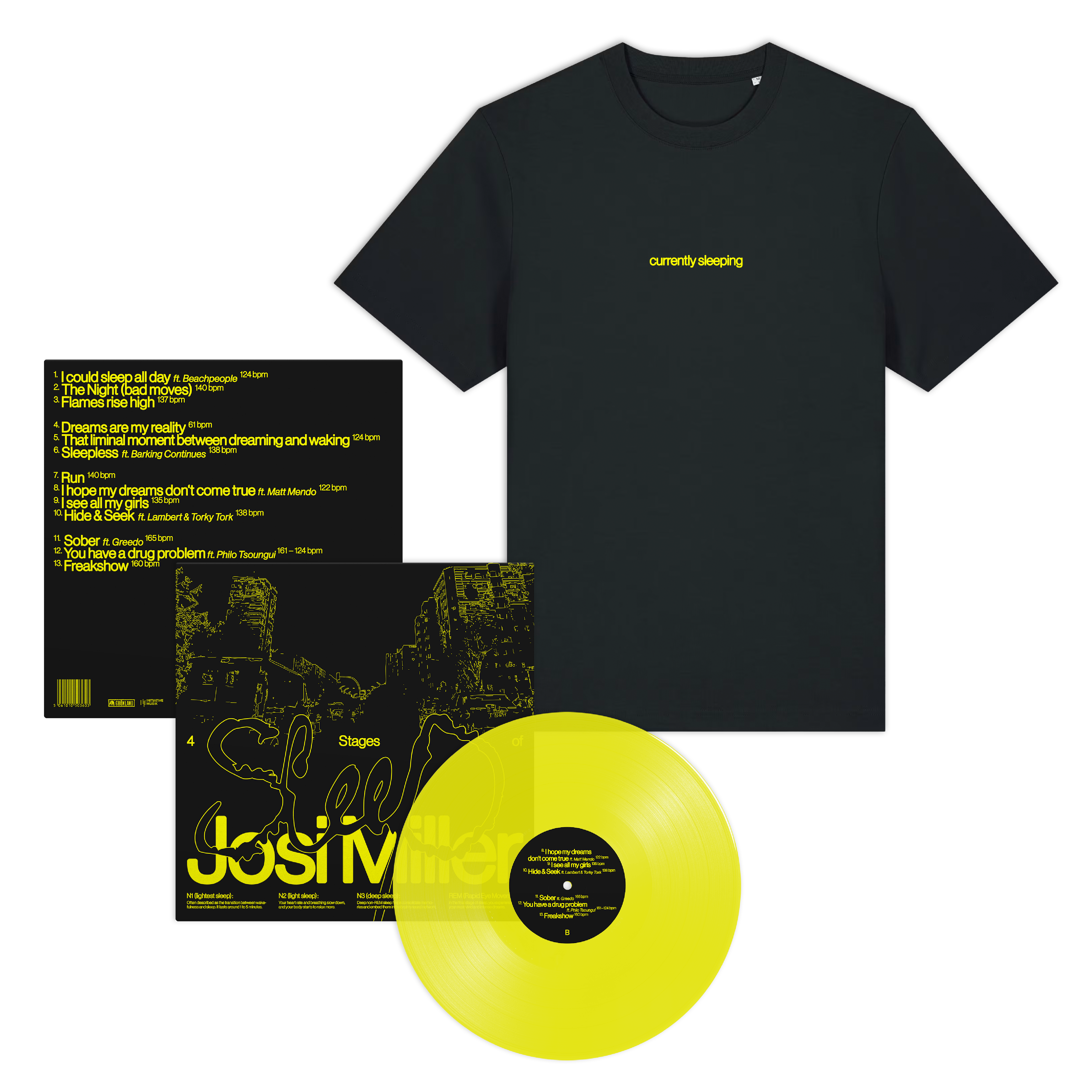 Josi Miller - 4 Stages of Sleep – LP + T-Shirt (Bundle)