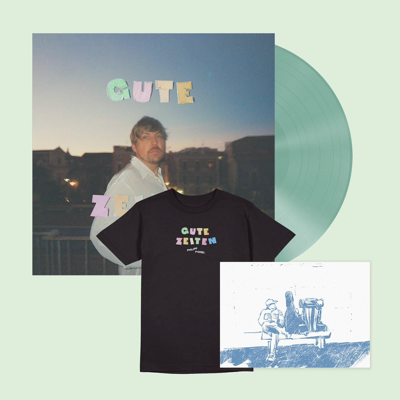 Philipp Poisel - Gute Zeiten auf dem Shirt - signiertes LP Bundle