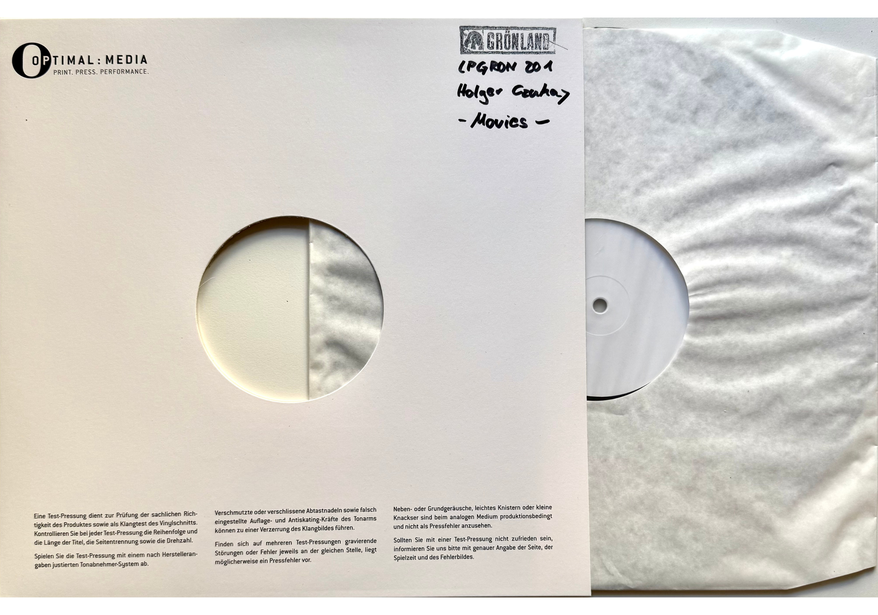 Grönland Records test pressings 
